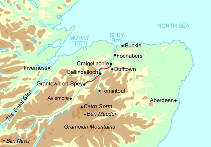 Speyside Way Short Break map